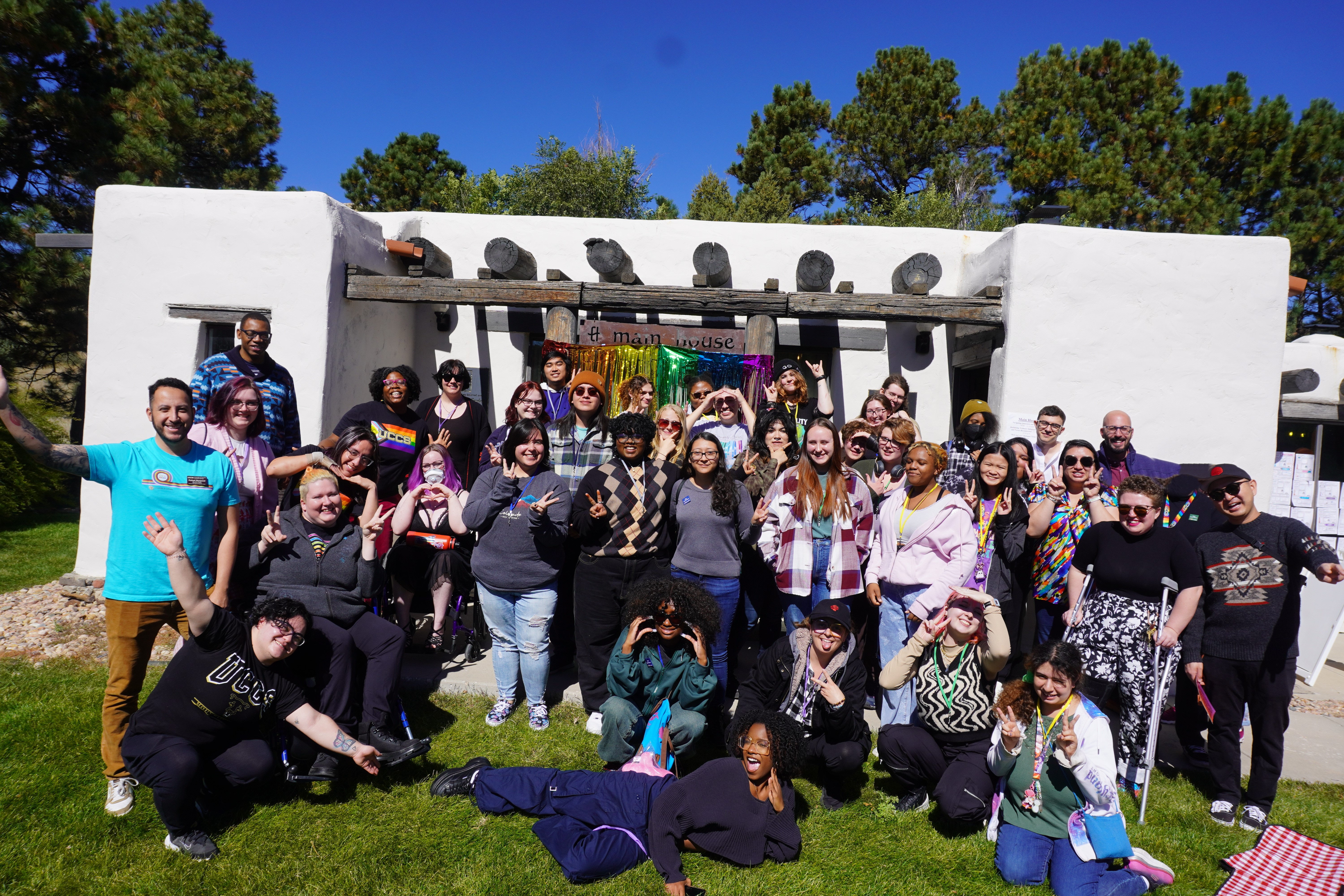 Retreat participants posing for a photo.