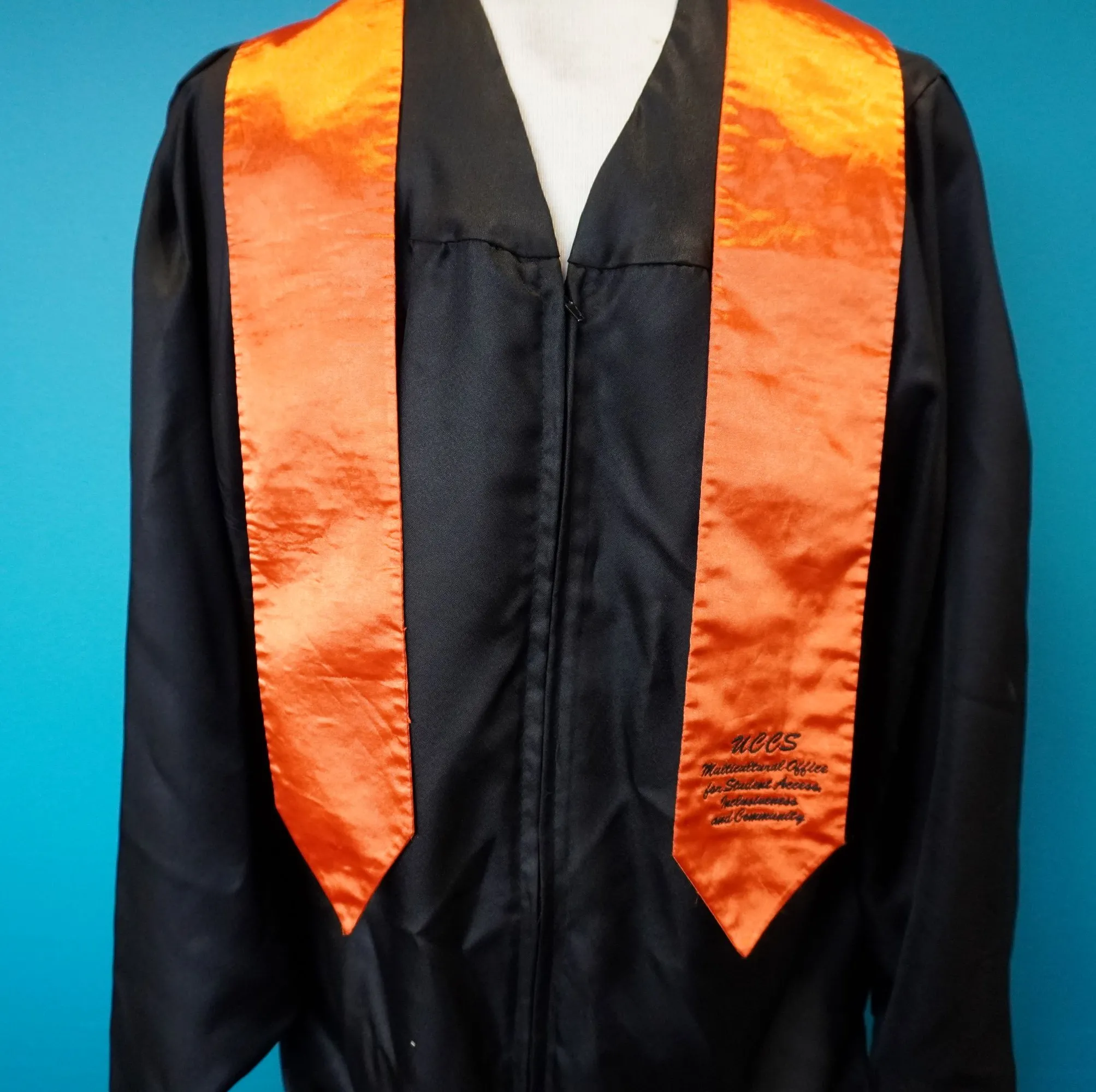 MOSAIC Orange stole on a mannequin